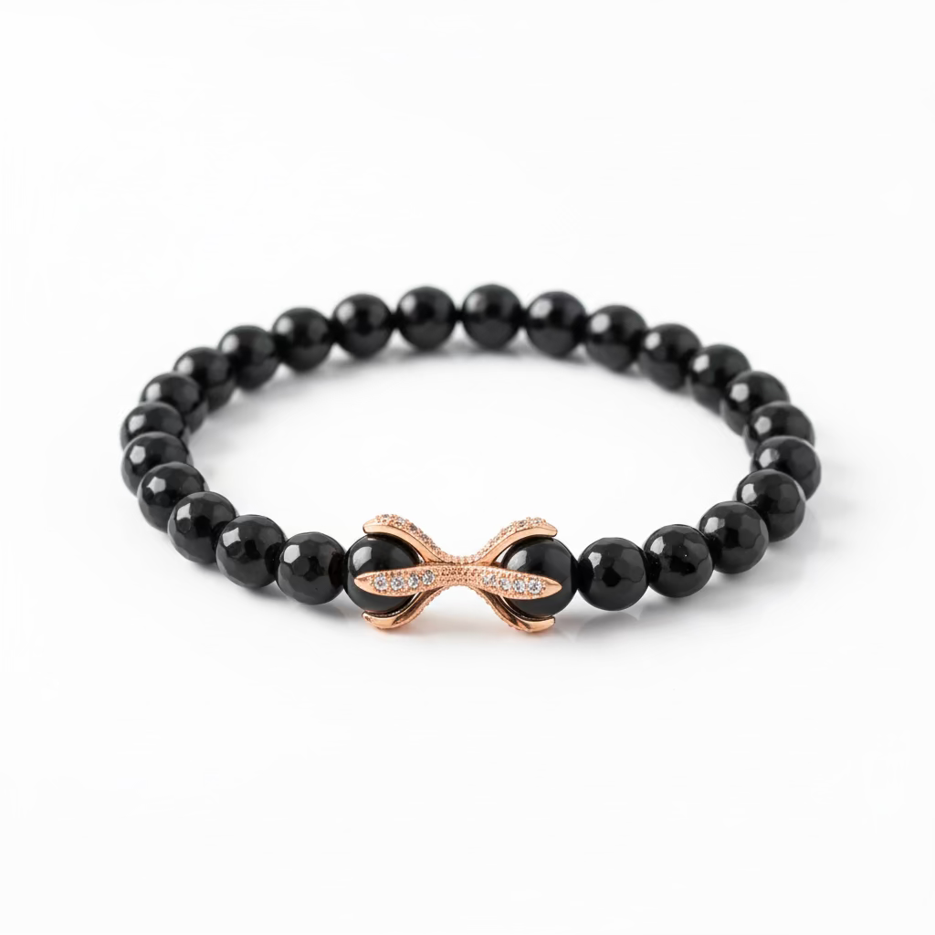 Bold Black Onyx: Men's Strength Bracelet