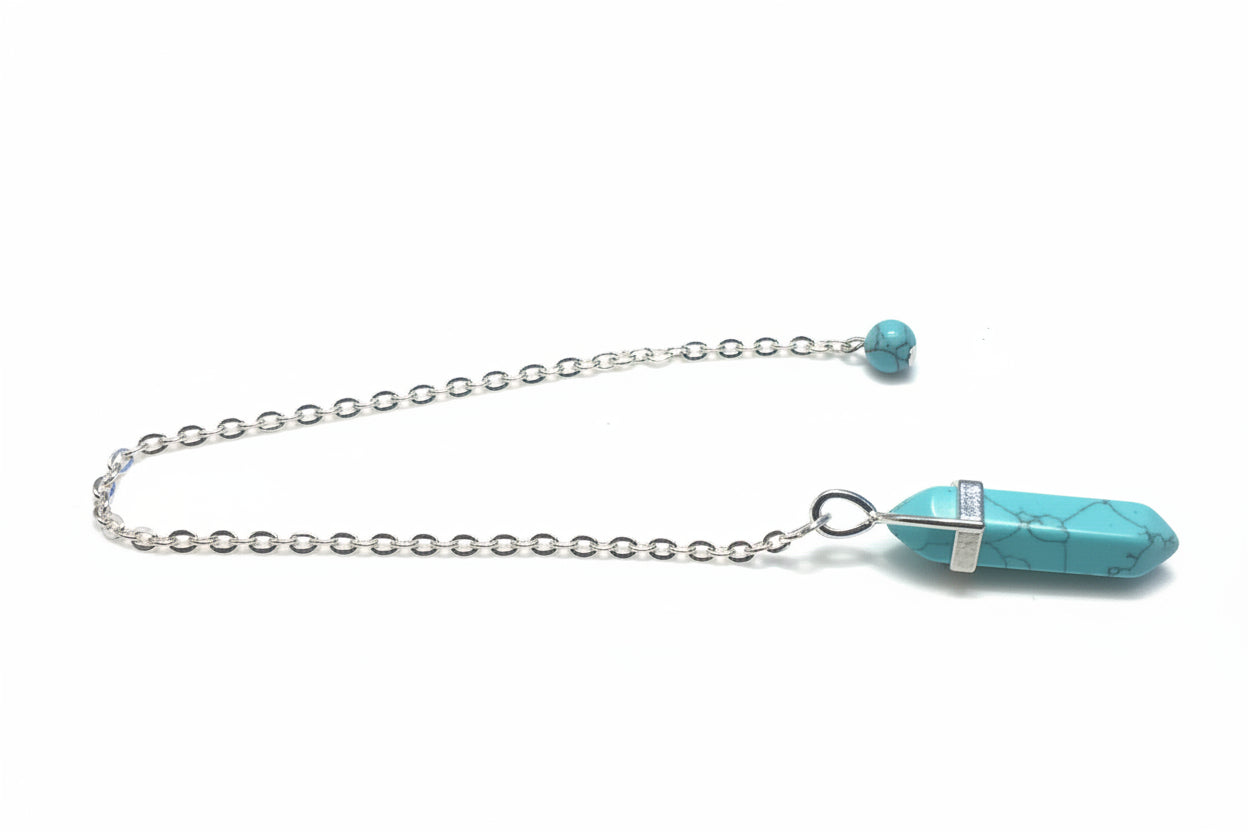 Turquoise-Style Blue Howlite- Peaceful Expression Pendulum By E-monae Jewels.
