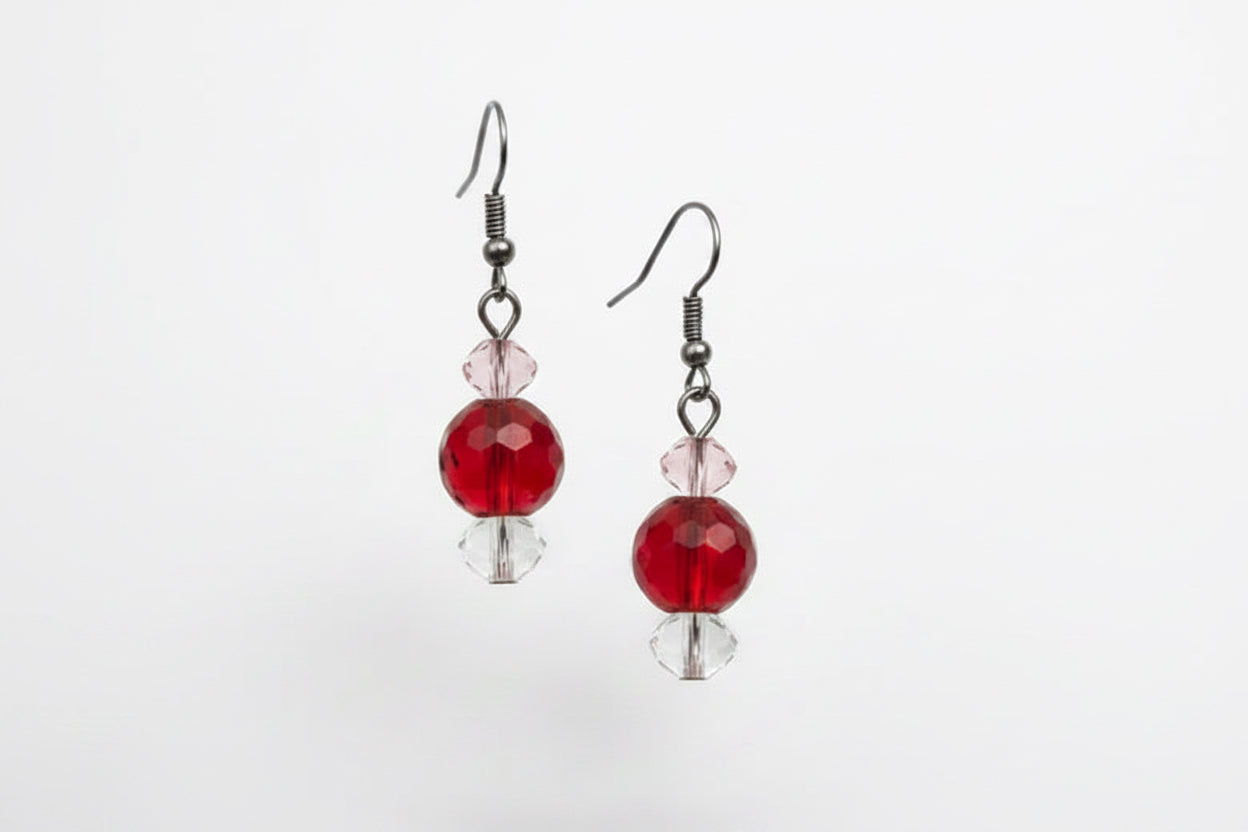 Scarlet Crystal Drop Earrings
