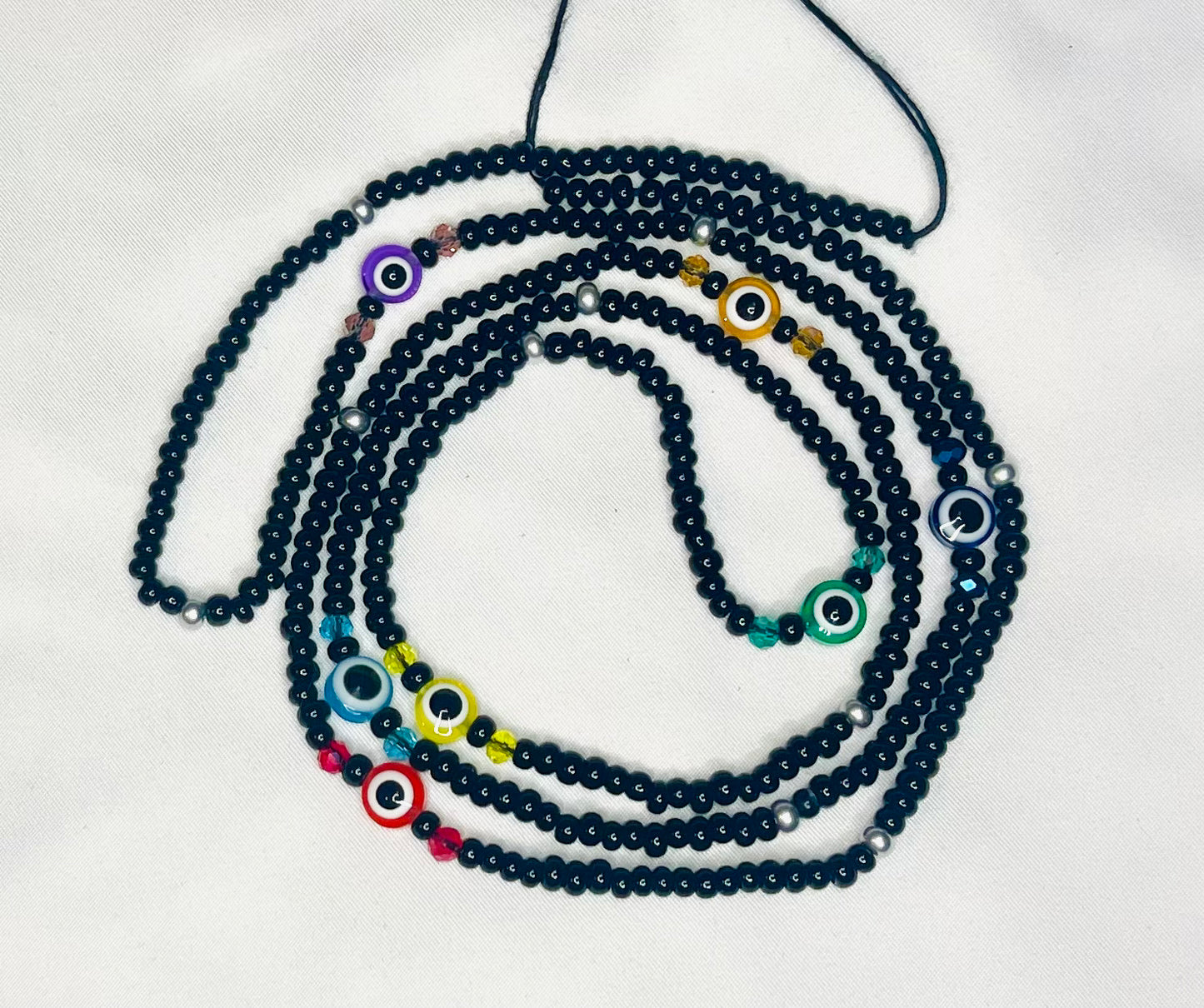 Evil Eye Waist Beads (tie on)