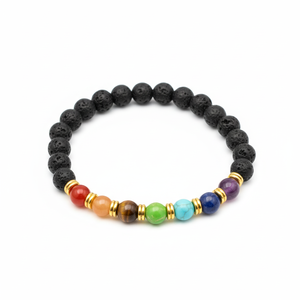 7 Chakra Balance: 8mm Gemstone Stretch Bracelet