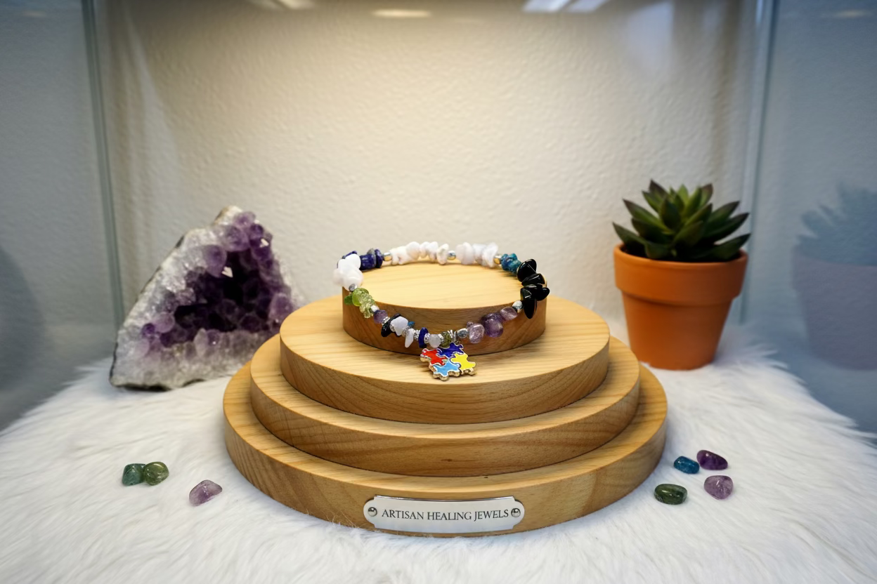 Autism Support: 8 Calming Gemstone Chip Bracelet
