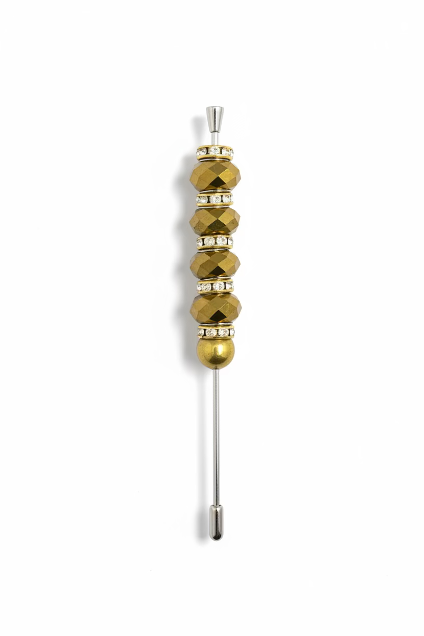 Glass Bead & Rhinestone Cigar Pick - Stainless Steel - Smoke in Style