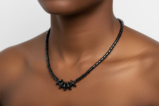 Hematite Necklace - 18.5 Inch Saucer Bead Design