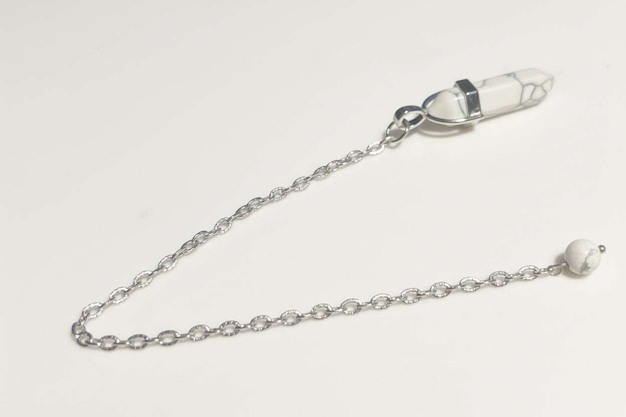White Howlite- Pure Stillness Pendulum By E-monae Jewels. 