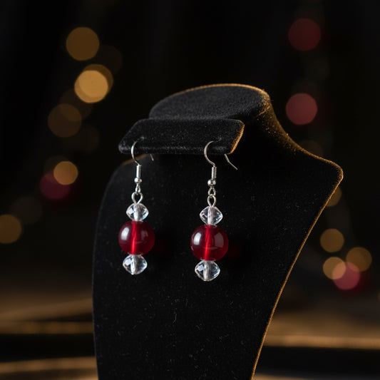 Scarlet Crystal Drop Earrings