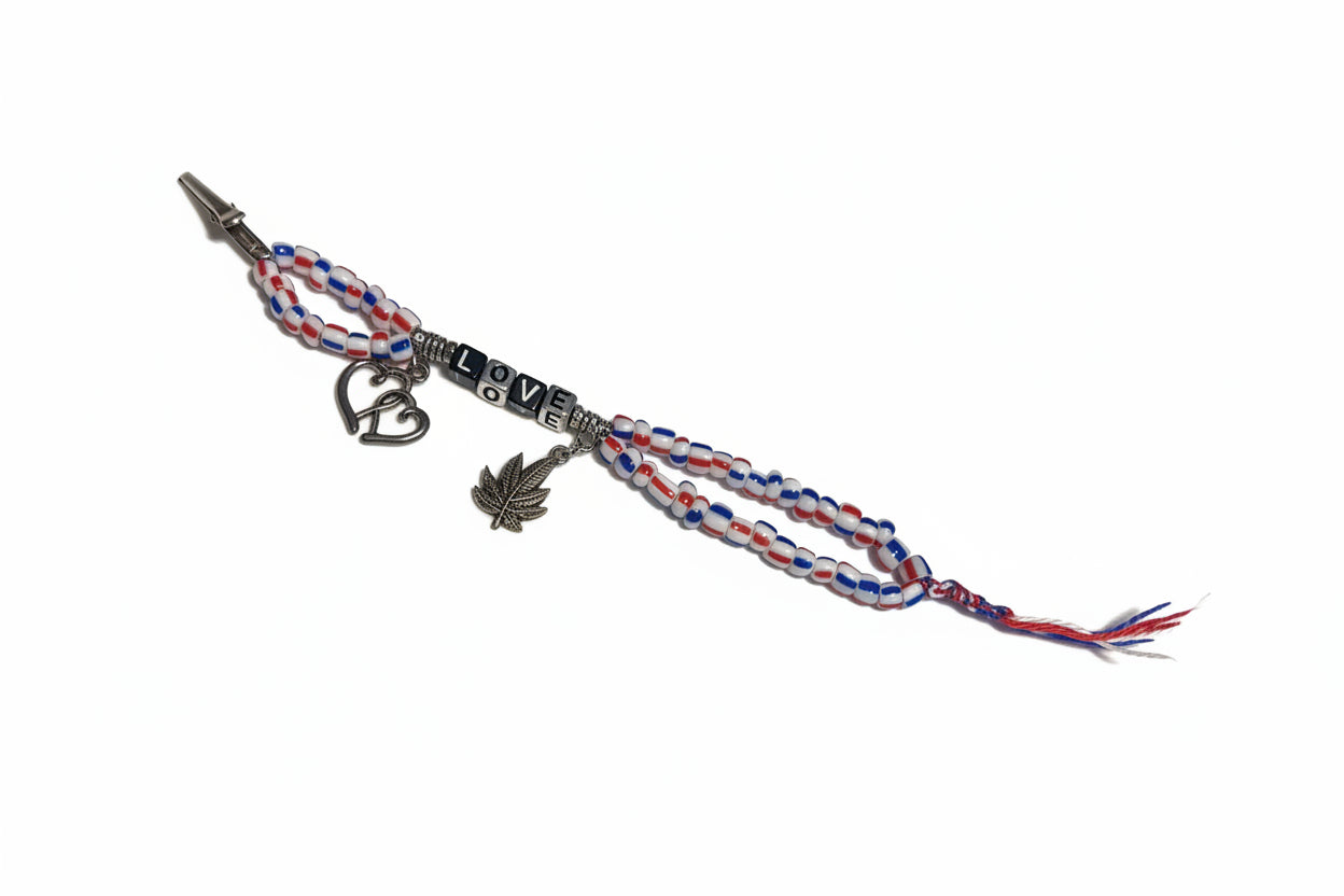 seed bead clip Bracelet with charms 
