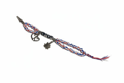 seed bead clip Bracelet with charms 