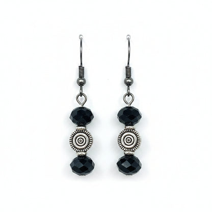Pair of black beaded earrings 