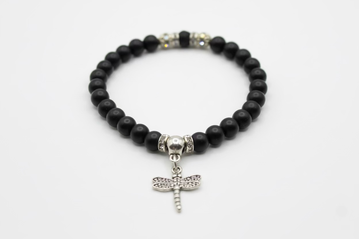 The Shield of Rebirth: Black Obsidian Dragonfly Set
