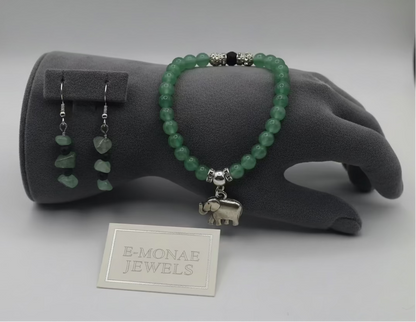 The Fortune Magnet: Green Aventurine Elephant Set