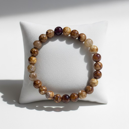 Dragon Vein Agate Bracelet: Strength & Courage