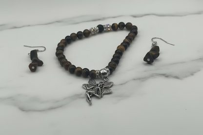 The Enchanted Leader: Tiger's Eye Fairy Jewelry Set