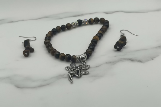 The Enchanted Leader: Tiger's Eye Fairy Jewelry Set