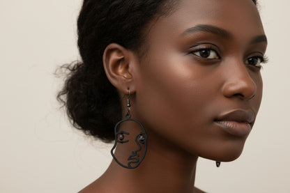 Face Earrings with Gemstone Eyes