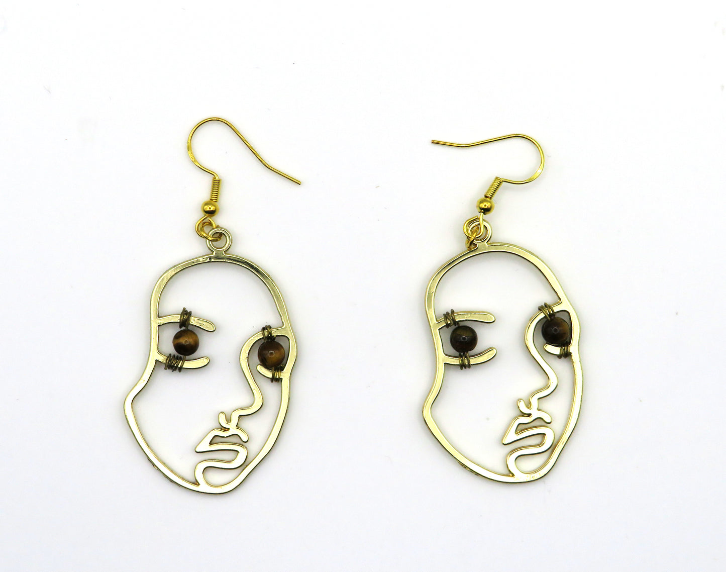 Face Earrings with Gemstone Eyes
