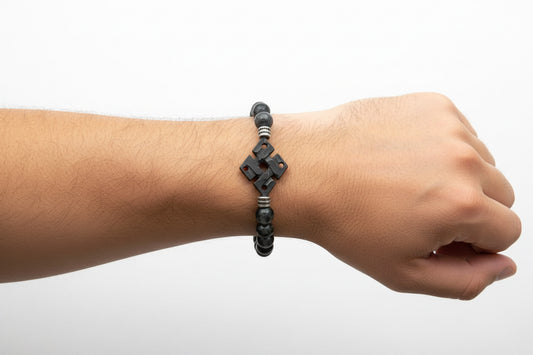 Black Obsidian Celtic Knot Bracelet