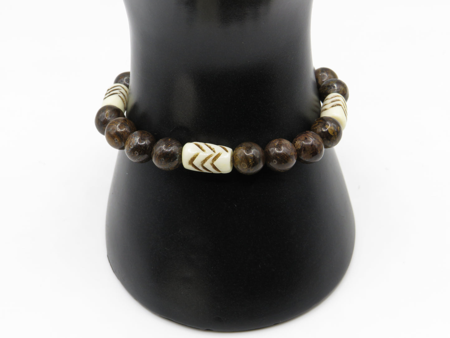 Brown Jasper & African Zigzag Protection Beads - Resilience & Grounding