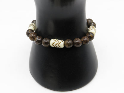 Brown Jasper & African Zigzag Protection Beads - Resilience & Grounding