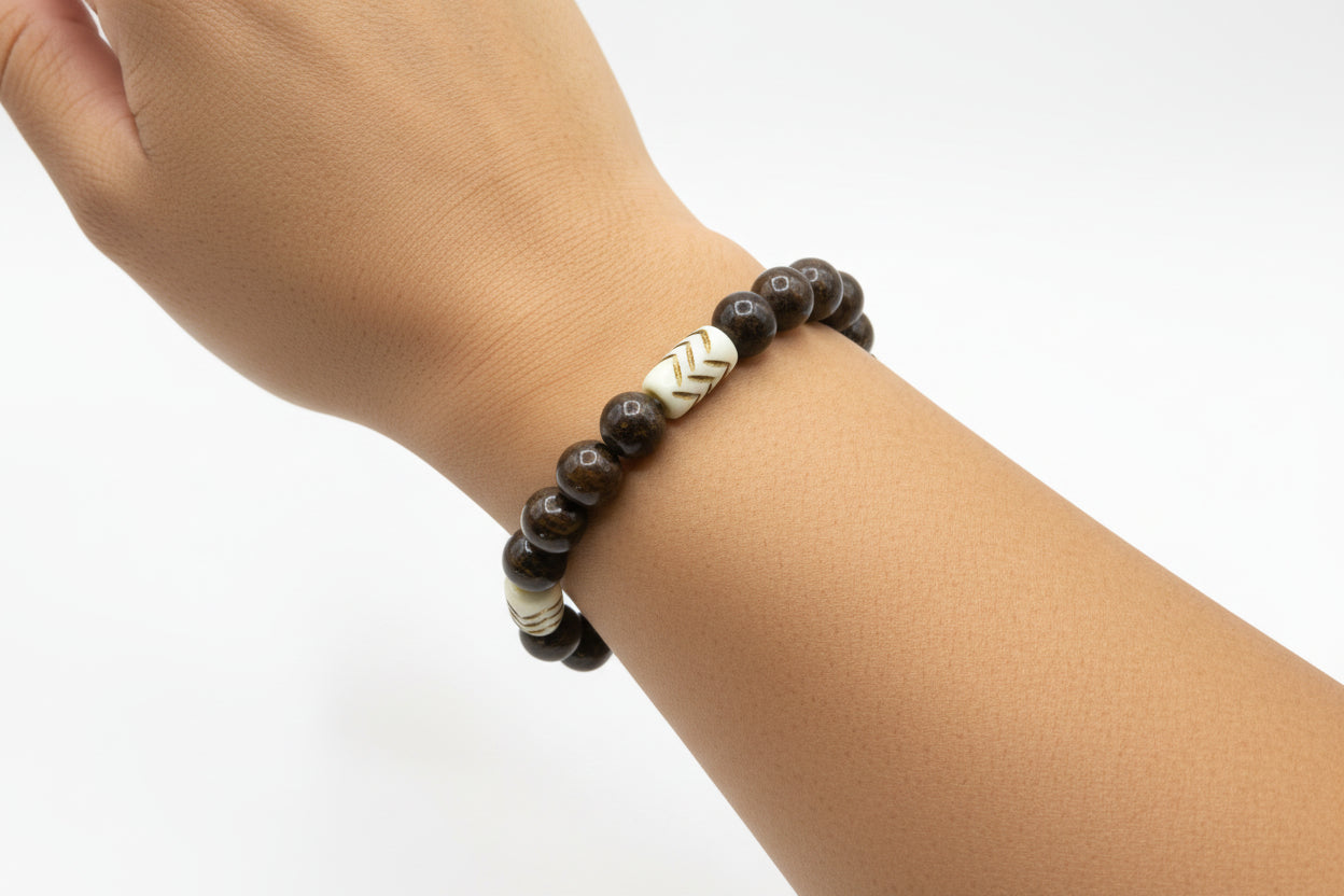 Brown Jasper & African Zigzag Protection Beads - Resilience & Grounding
