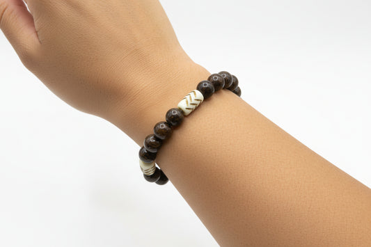 Brown Jasper & African Zigzag Protection Beads - Resilience & Grounding