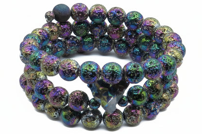 Holographic Rainbow Lava Bracelet