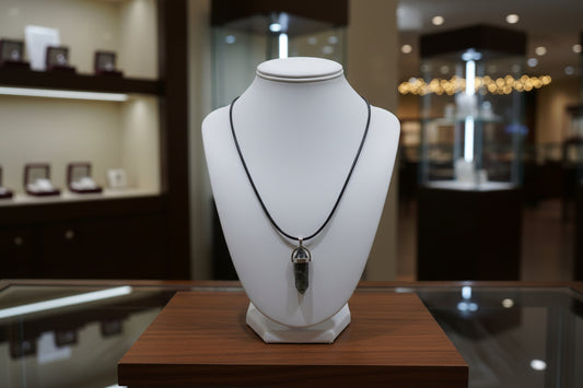 Moss Agate Necklace - New Beginnings - Black Leather Rope - Heart Chakra Healing