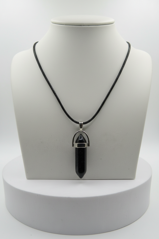 Black Tourmaline Hexagonal Point Necklace - Ultimate Protection & Energy Shielding - Root Chakra