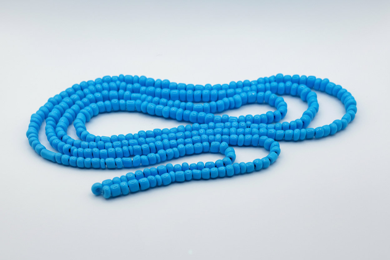 Pure Truth: Sky Blue Seed Bead Tie-On Waist Beads