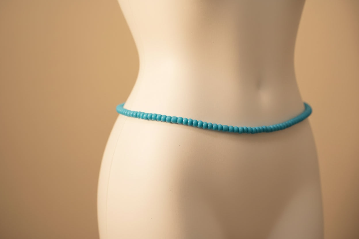 Pure Truth: Sky Blue Seed Bead Tie-On Waist Beads