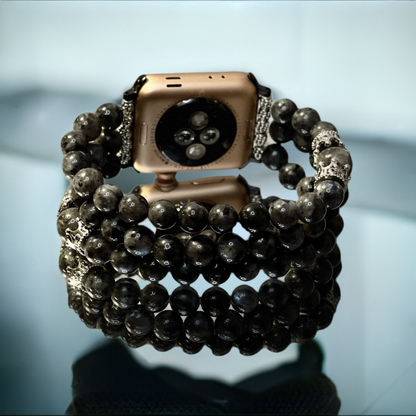 Men's Labradorite Beaded Apple Watch Band