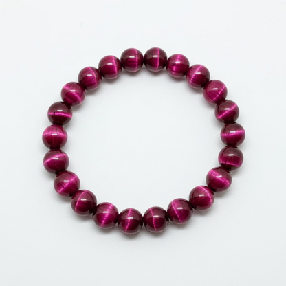 Pink Tiger's Eye Bracelet:  Luck Wealth & Joy