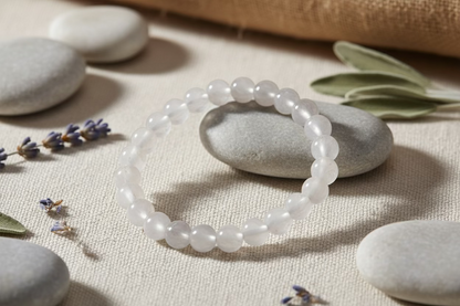Milky Quartz Bracelet: 8mm Wisdom Stone