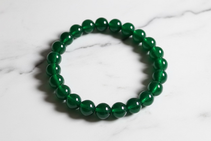Green Nephrite Jade Bracelet - 8mm Beads