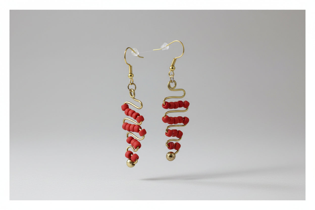 Fired Up — Red & Gold Intention Earrings