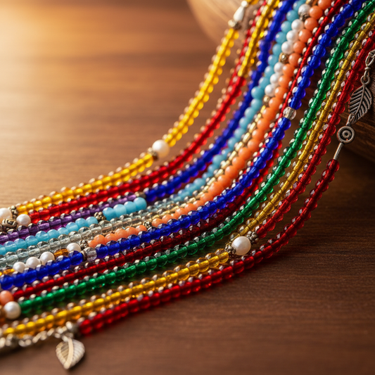 Mystery Waist Bead Bundle – 5 Handcrafted Tie-On Strands