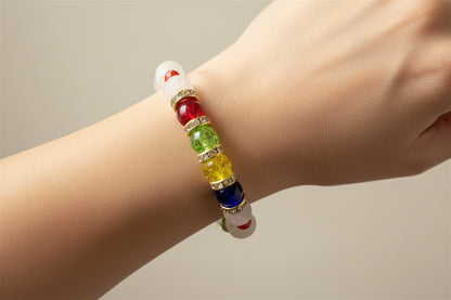 We Walk Together: Autism Awareness Faceted Bead Bracelet