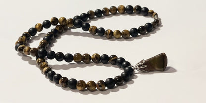 Black Onyx and Tigers Eye necklace - E-monaejewels "LLC"