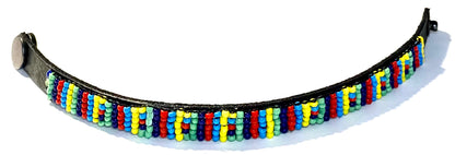 Blessed Autism Acceptance Bracelet - Handmade Leather & Seed Beads