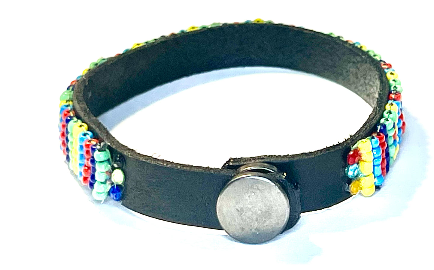 Blessed Autism Acceptance Bracelet - Handmade Leather & Seed Beads