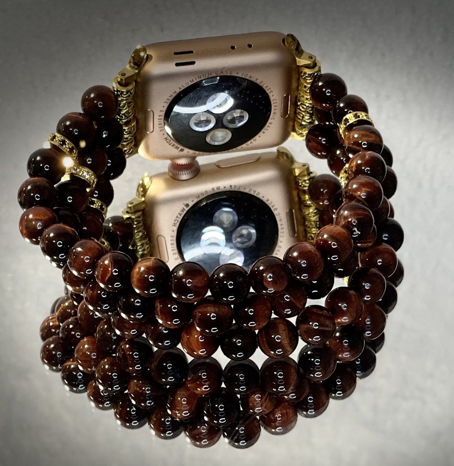 Men’s Red Tiger’s Eye apple watchband - E-monae Jewels "LLC"