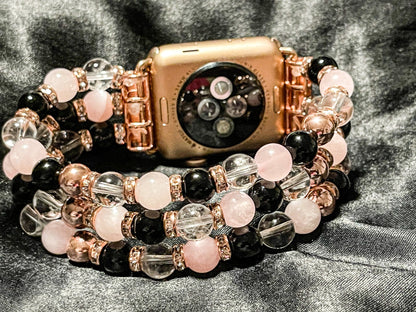Rose Quartz Apple Watch Band - E-monaejewels "LLC"