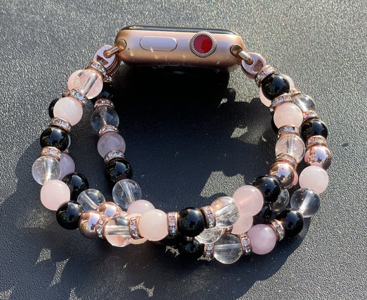 Rose Quartz Apple Watch Band - E-monaejewels "LLC"